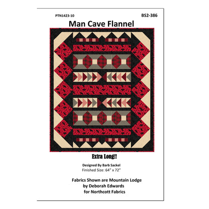 Cover image of pattern for Man Cave Flannel quilt.