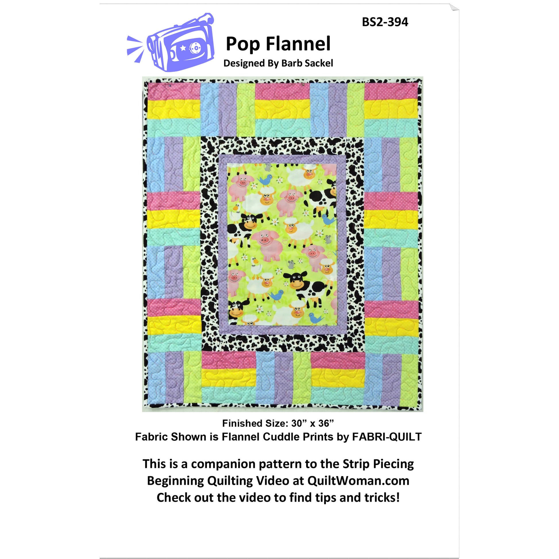 Cover image of pattern for Pop Flannel quilt.