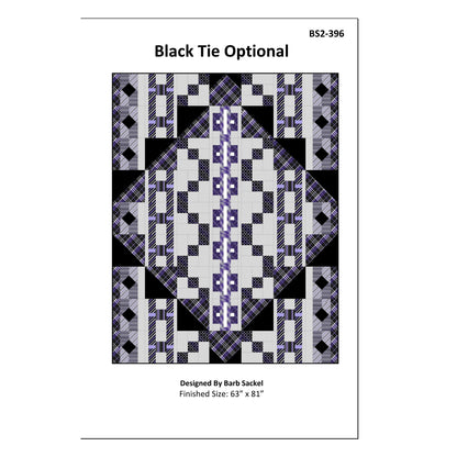 Image of the cover for the Black Tie Optional quilt pattern by Barb Sackel.