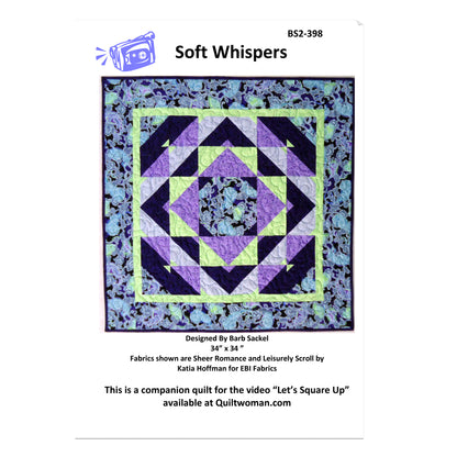 Image of the cover for the Soft Whispers quilt pattern by Barb Sackel.