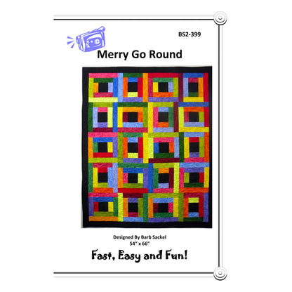 Image of the cover for the Merry Go Round quilt pattern by Barb Sackel.