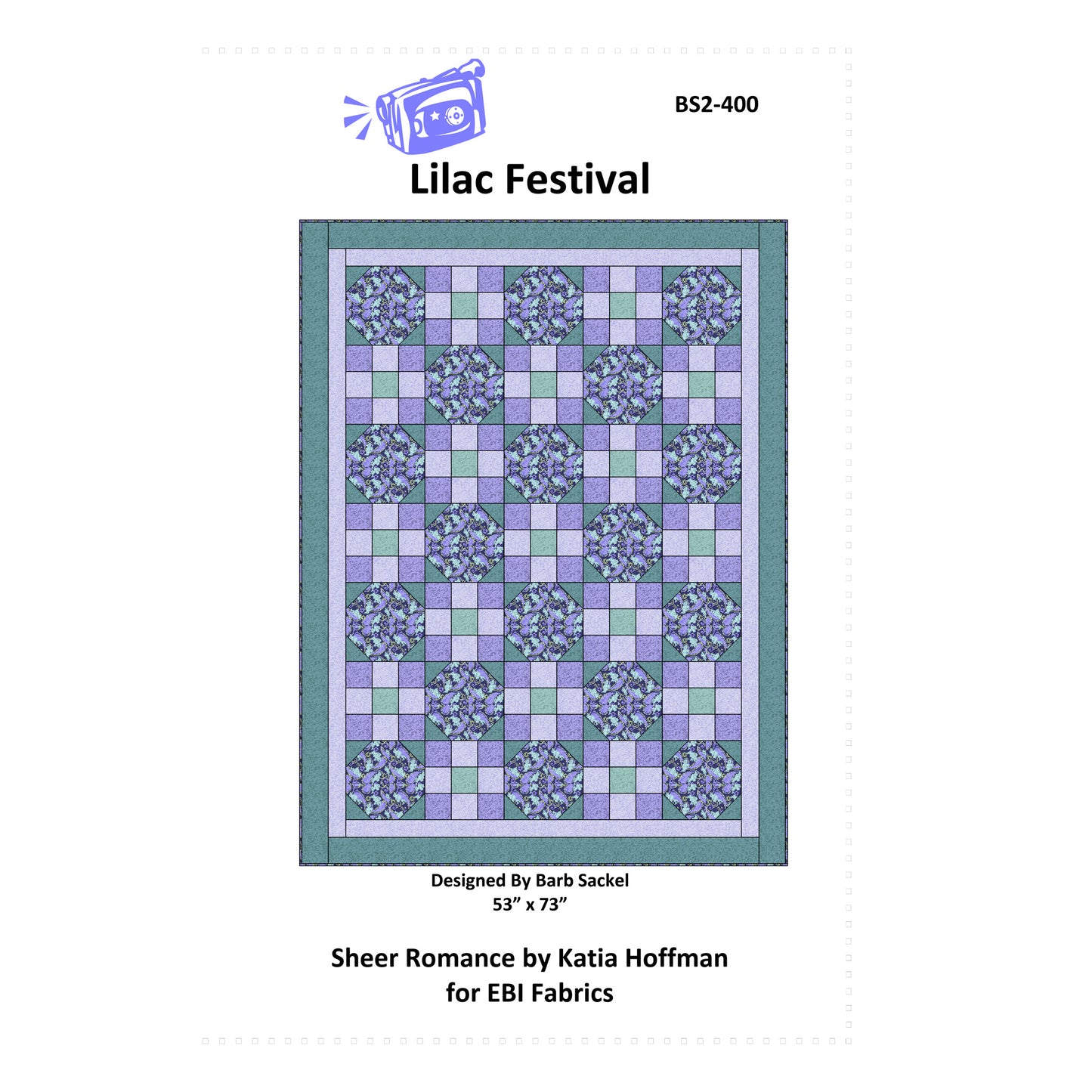 Image of the cover for the Lilac Festival quilt pattern by Barb Sackel.