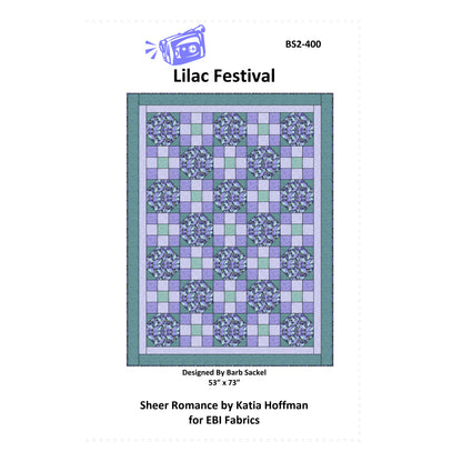 Image of the cover for the Lilac Festival quilt pattern by Barb Sackel.