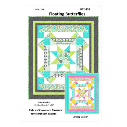 Quilt pattern with 'Floating Butterflies' design on a white background