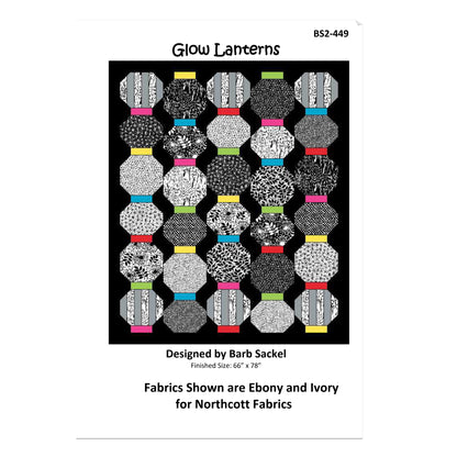 Northcott Fabrics Glow Lanterns pattern book with fabric swatches on a white background