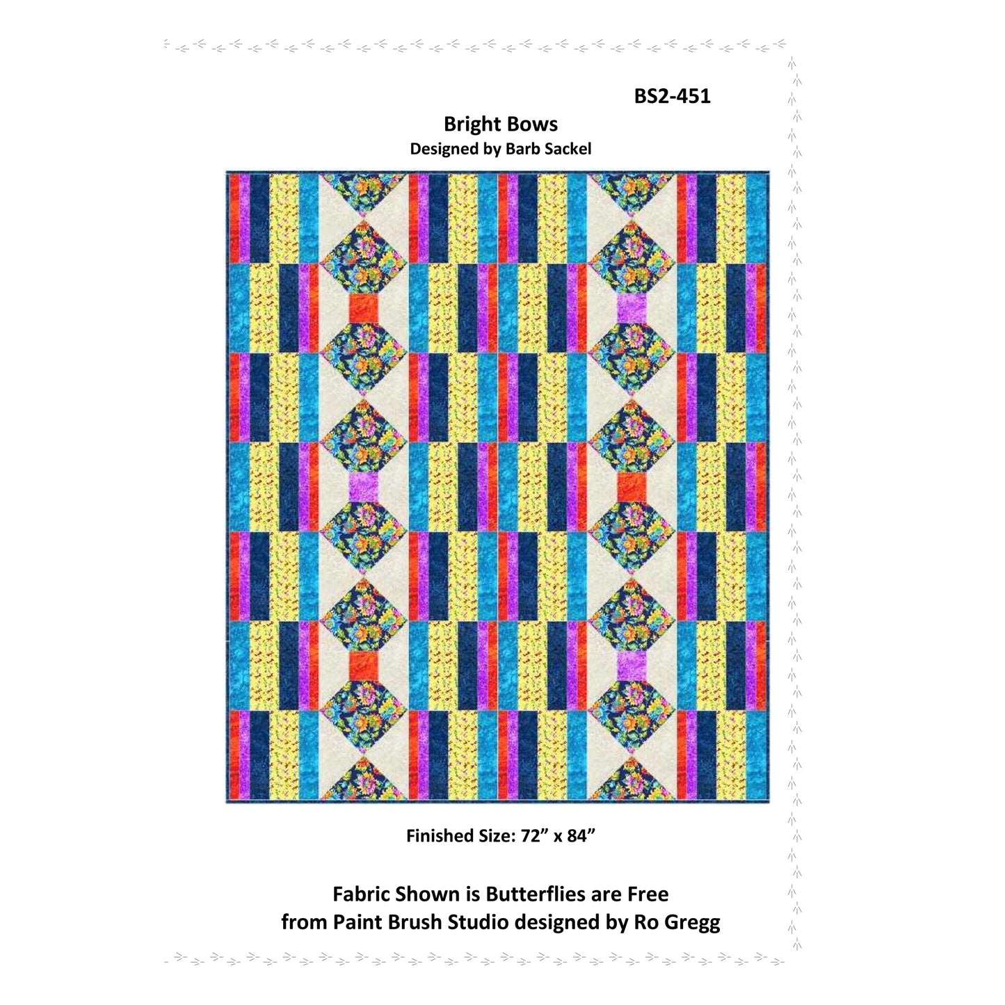 Colorful quilt pattern with geometric design on a white background