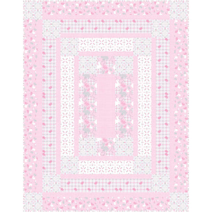 Baby blanket with pink and white pattern on a white background