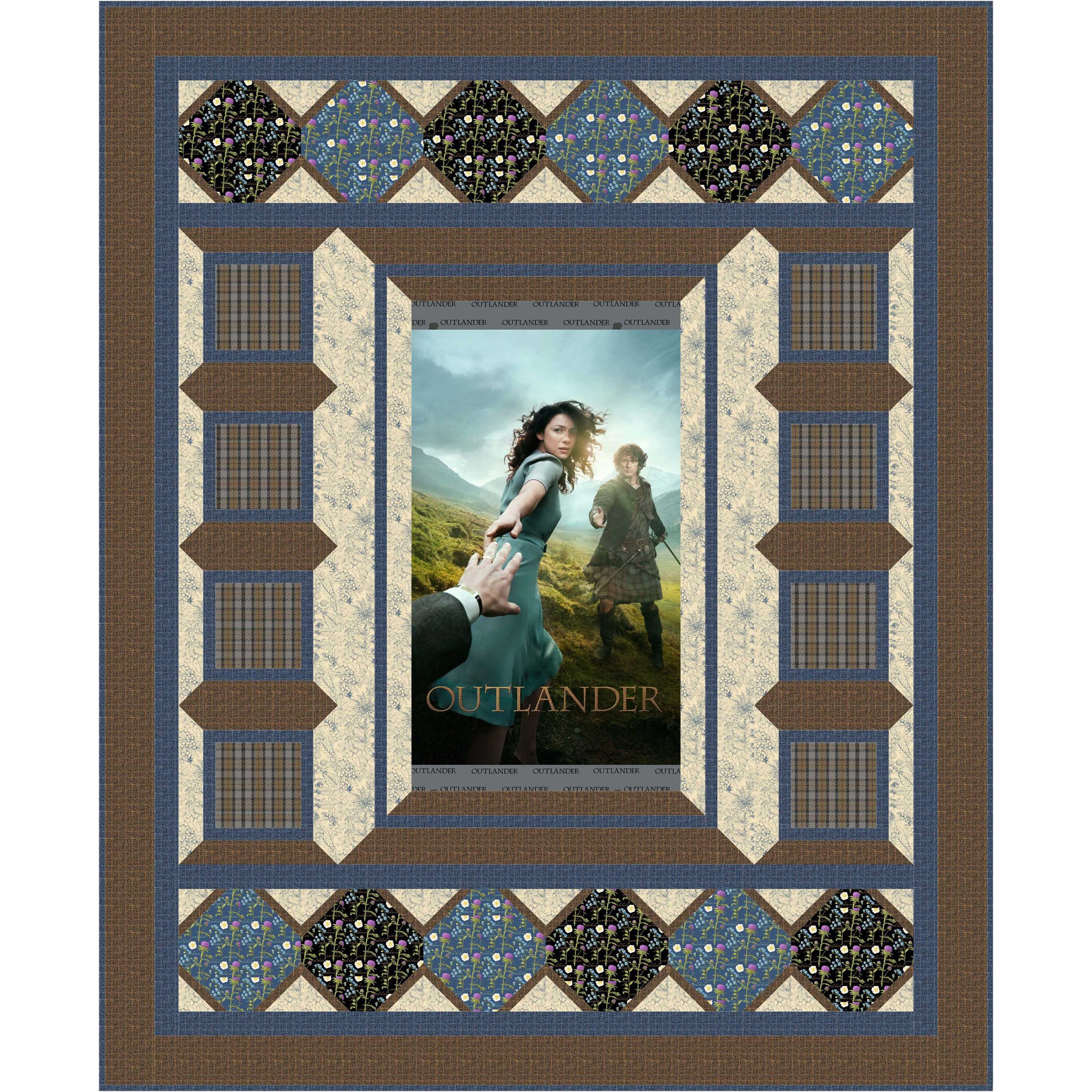 Framed 'Outlander' movie poster with decorative border