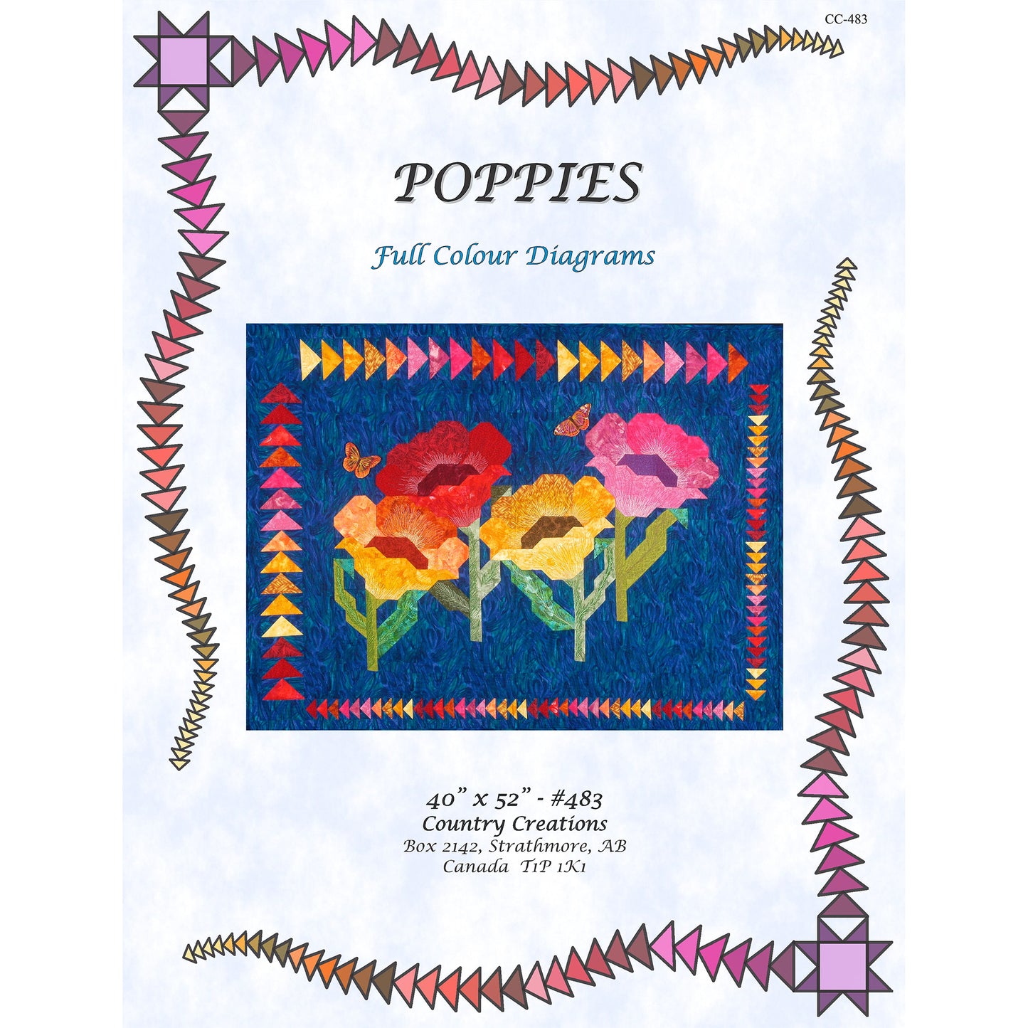 Poppies Quilt Pattern CC-483 - Paper Pattern