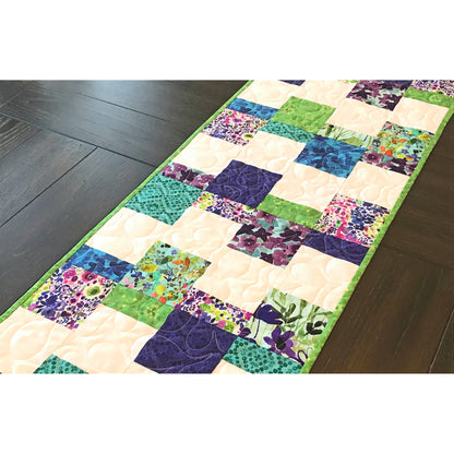 Image of the Dancing Squares Charm Square Table Runner.