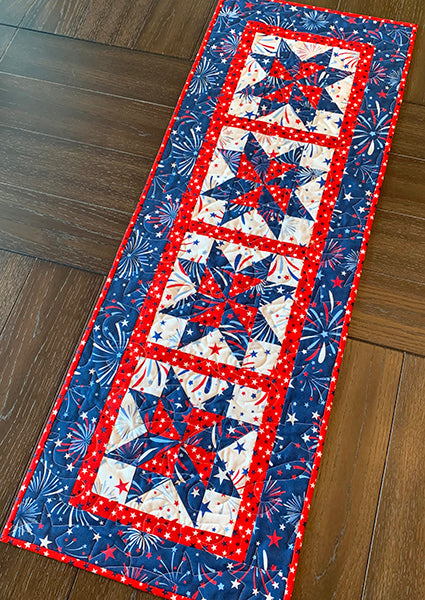 Pinwheel Stars Table Runner CCQ-076e - Downloadable Pattern