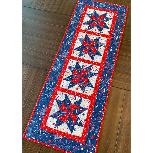 Image of the Pinwheel Stars Table Runner