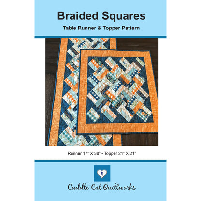 Image of the cover of the Braided Squares Table Runner and Table Topper pattern.