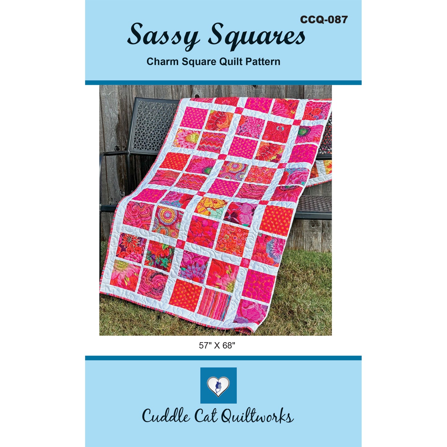 Cover image of pattern for Sassy Squares Quilt.