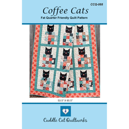 Cover image of pattern for Coffee Cats Quilt,