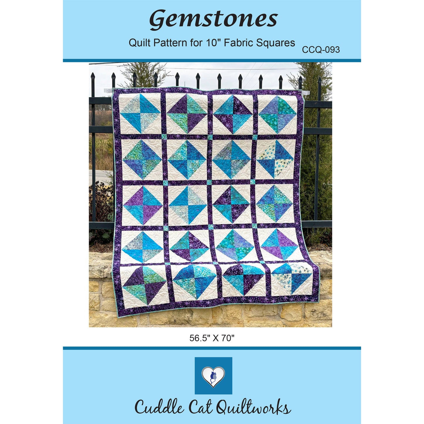 Cover image of pattern for Gemstones quilt.