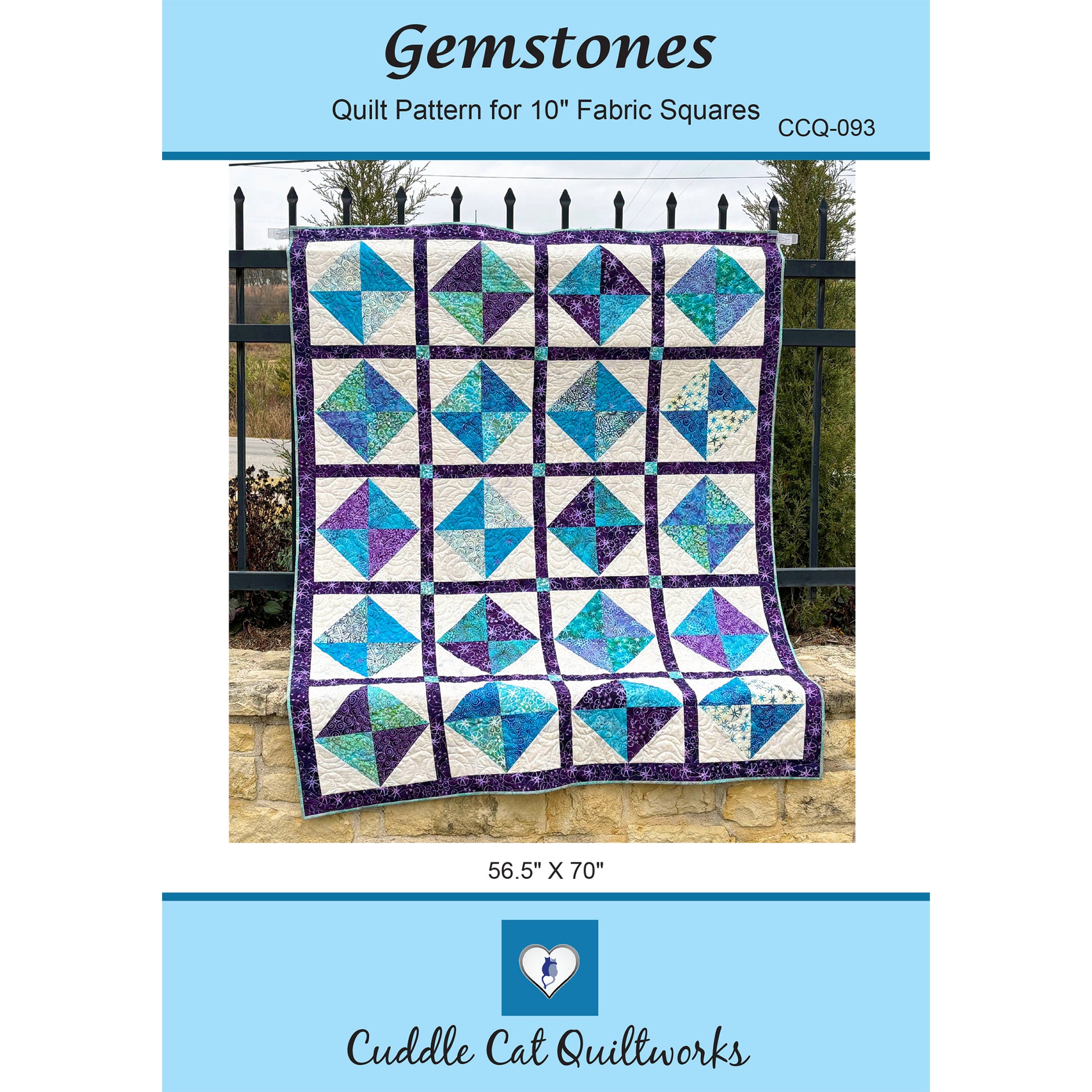 Cover image of pattern for Gemstones quilt.