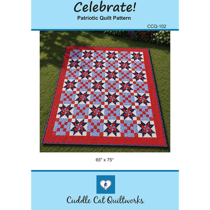 Cover image of pattern for Celebrate! patriotic quilt.