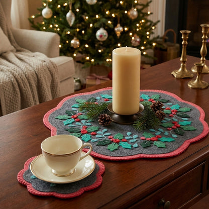 Holly Berry Holiday Mat CCUP-287e - Downloadable Pattern
