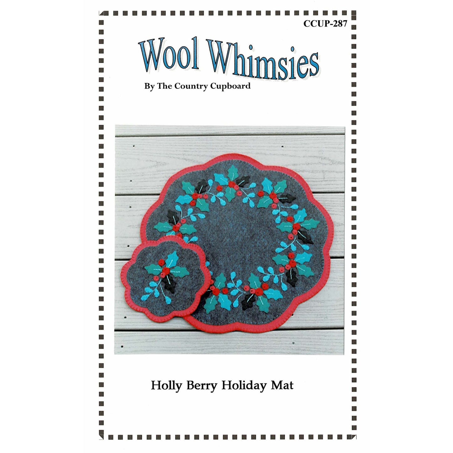 Holly Berry Holiday Mat CCUP-287e - Downloadable Pattern