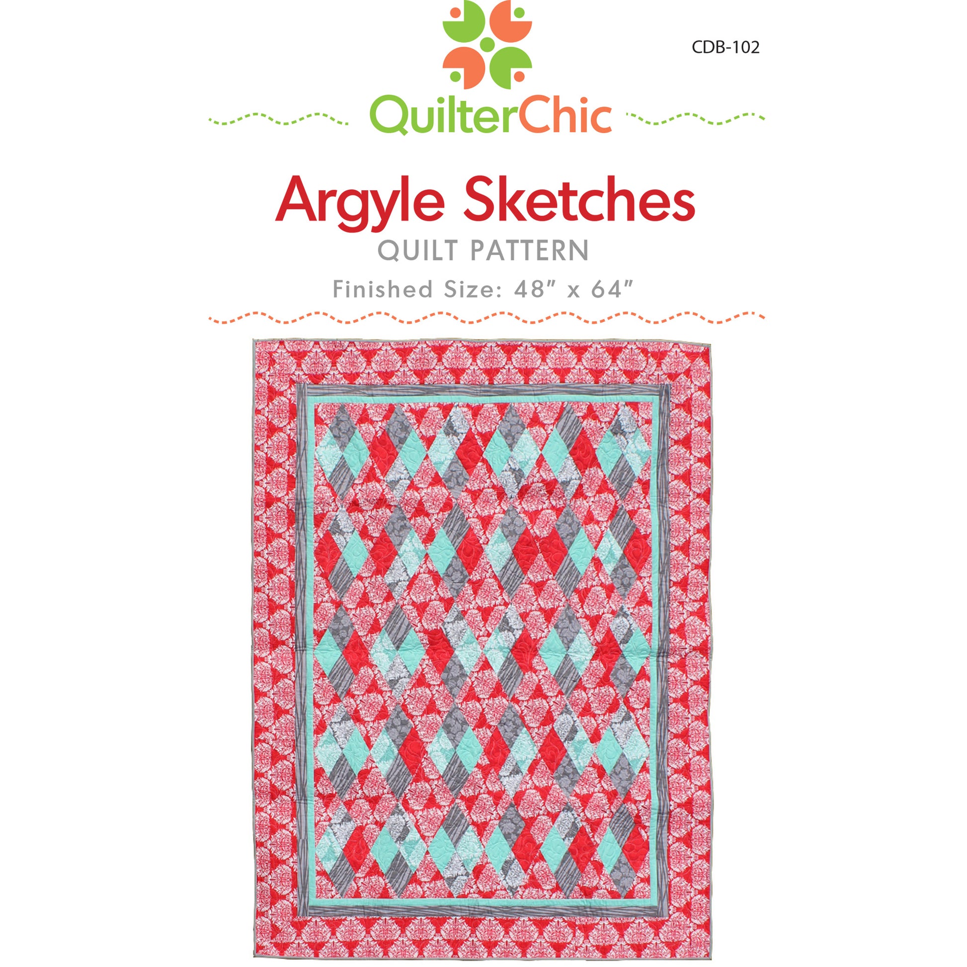 Argyle Sketches quilt pattern cover.