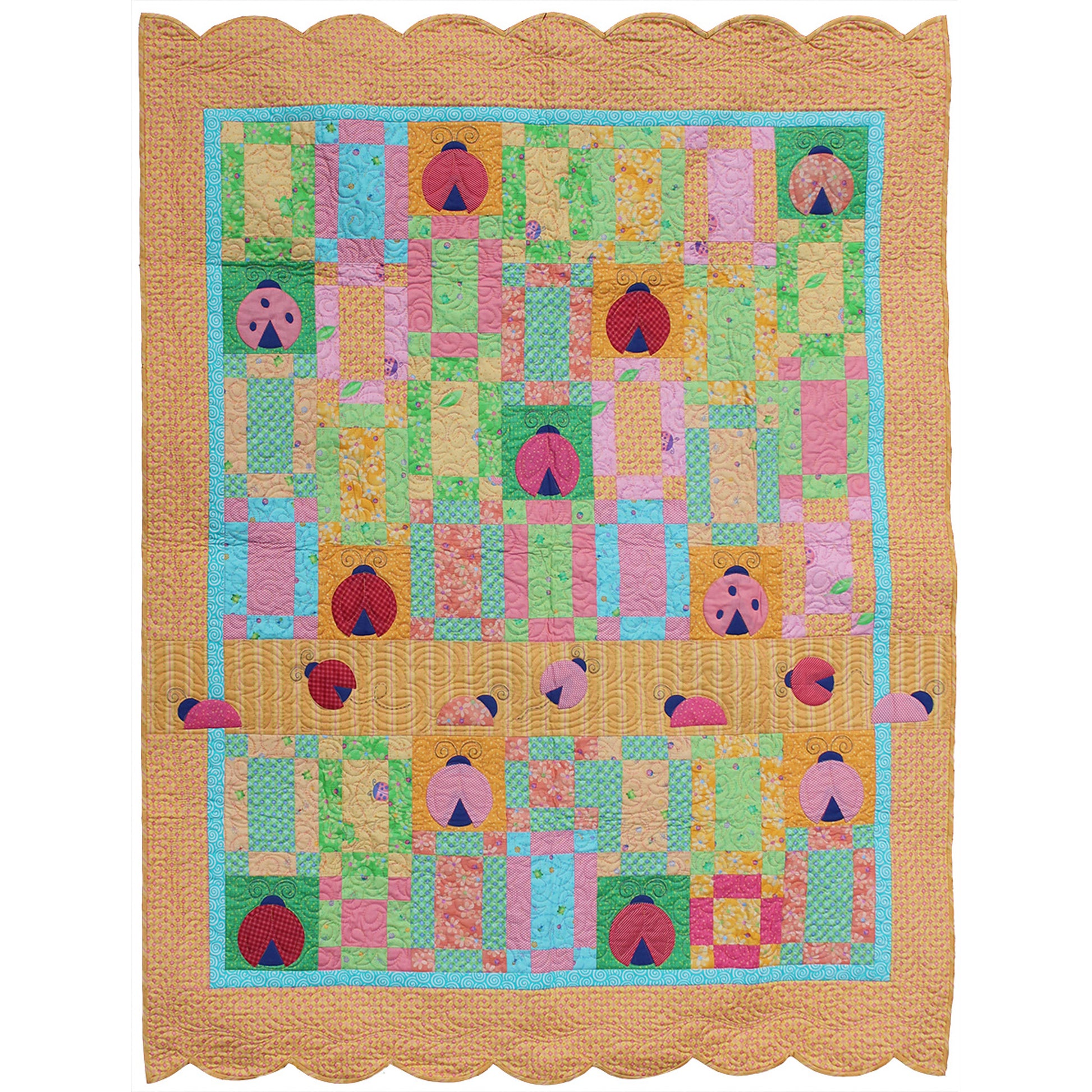Image of the Lucky Ladybug quilt by Cheryl Daines Brown of QuilterChic.