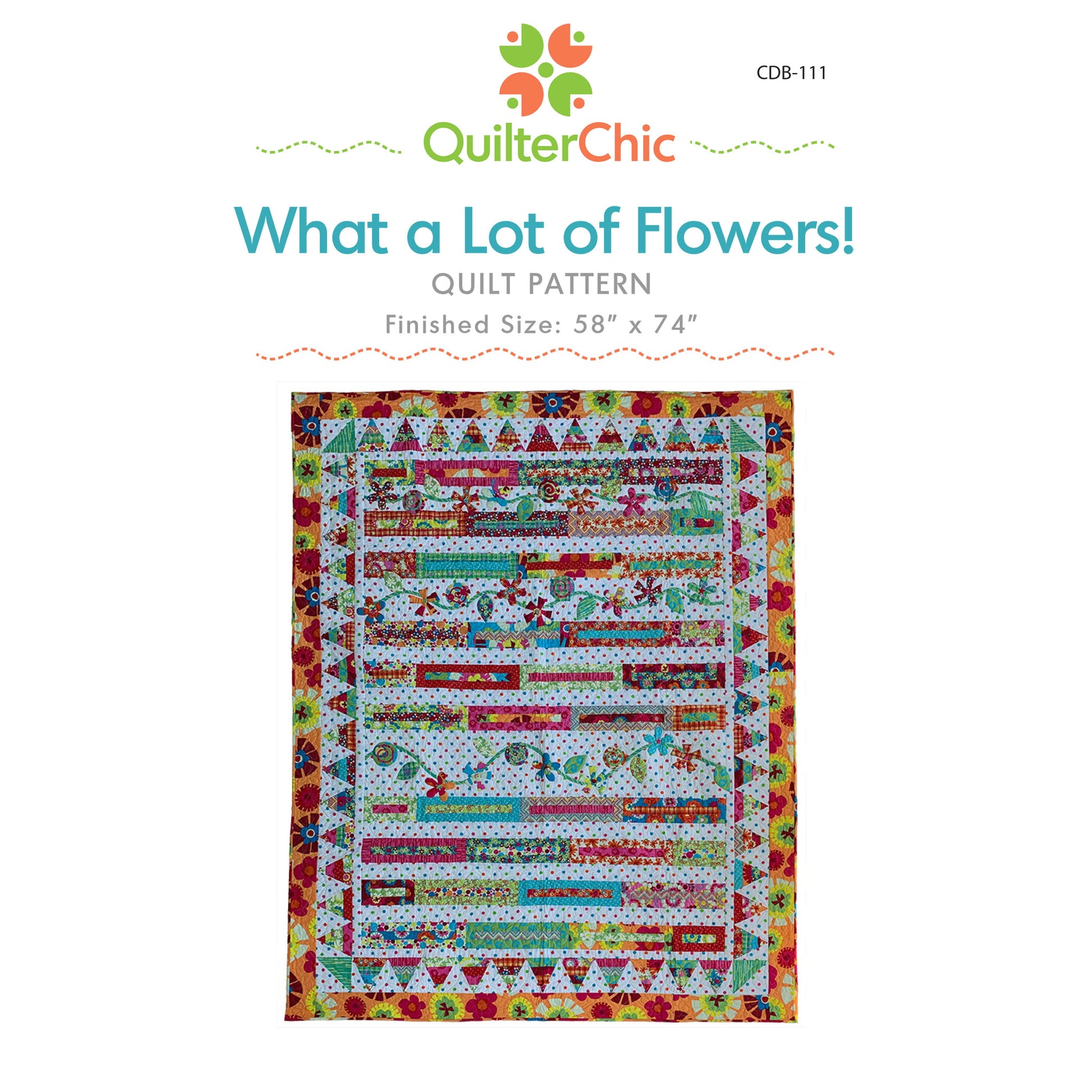 Image of the cover for the What a Lot of Flowers! quilt pattern.