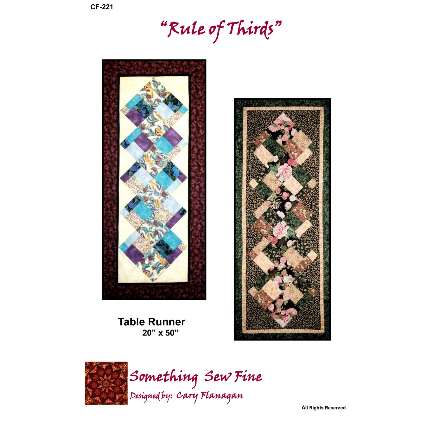 Rule of Thirds Table Runner CF-221e - Downloadable Pattern