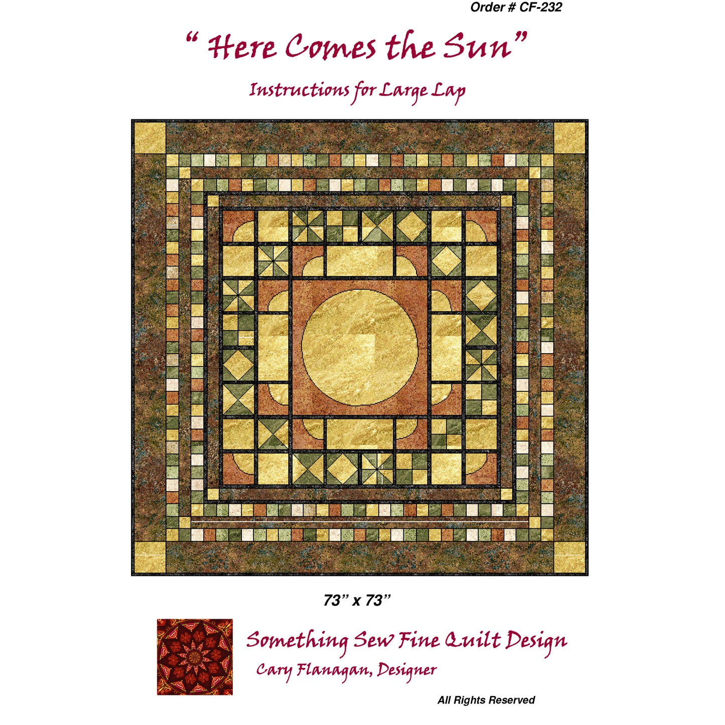 Here Comes the Sun Quilt Pattern CF-232w - Wholesale Product