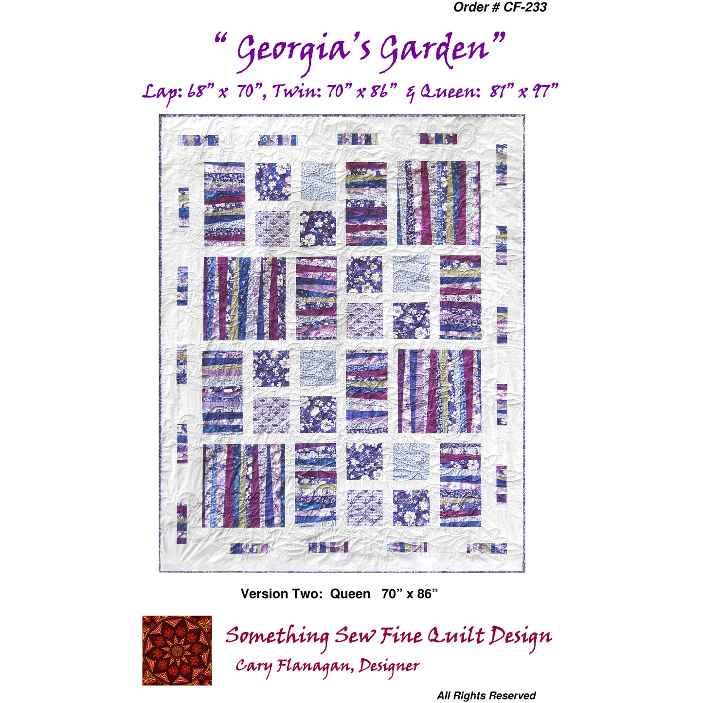 Georgia's Garden Quilt Pattern CF-233 - Paper Pattern