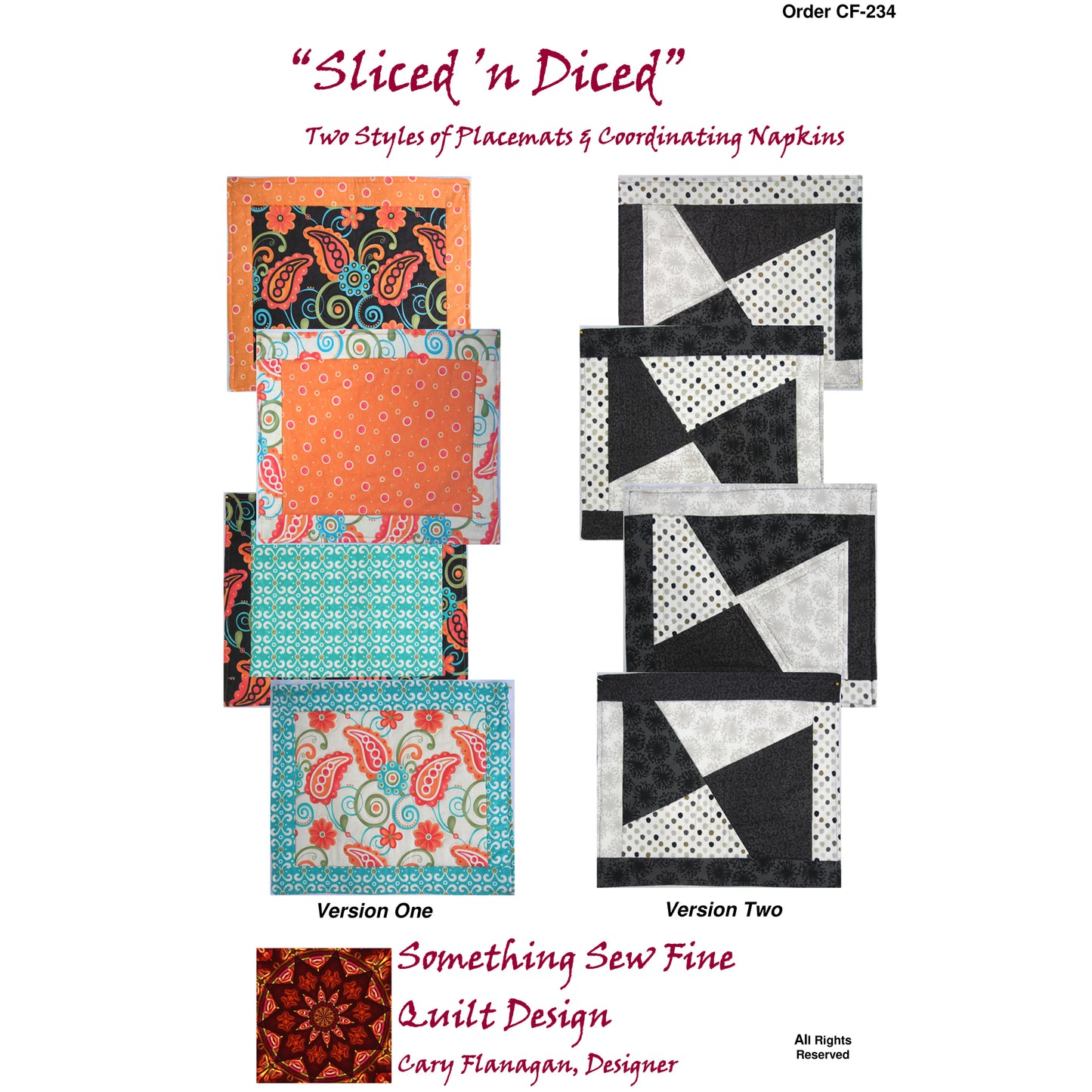 Sliced n Diced Placemats CF-234e - Downloadable Pattern