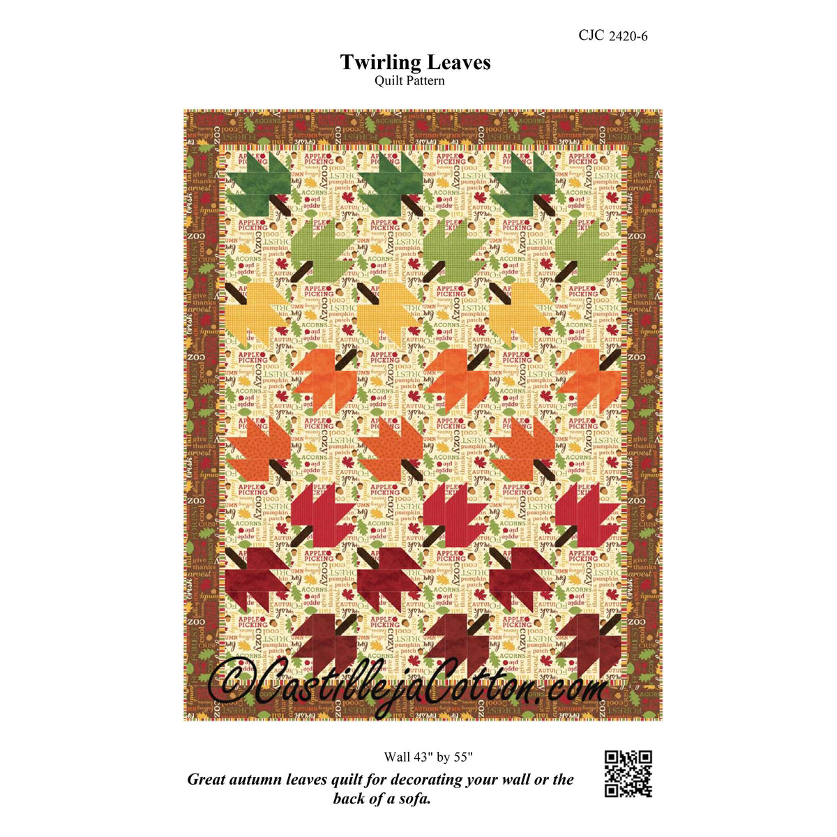 Twirling Leaves Quilt Pattern CJC-2420 - Paper Pattern