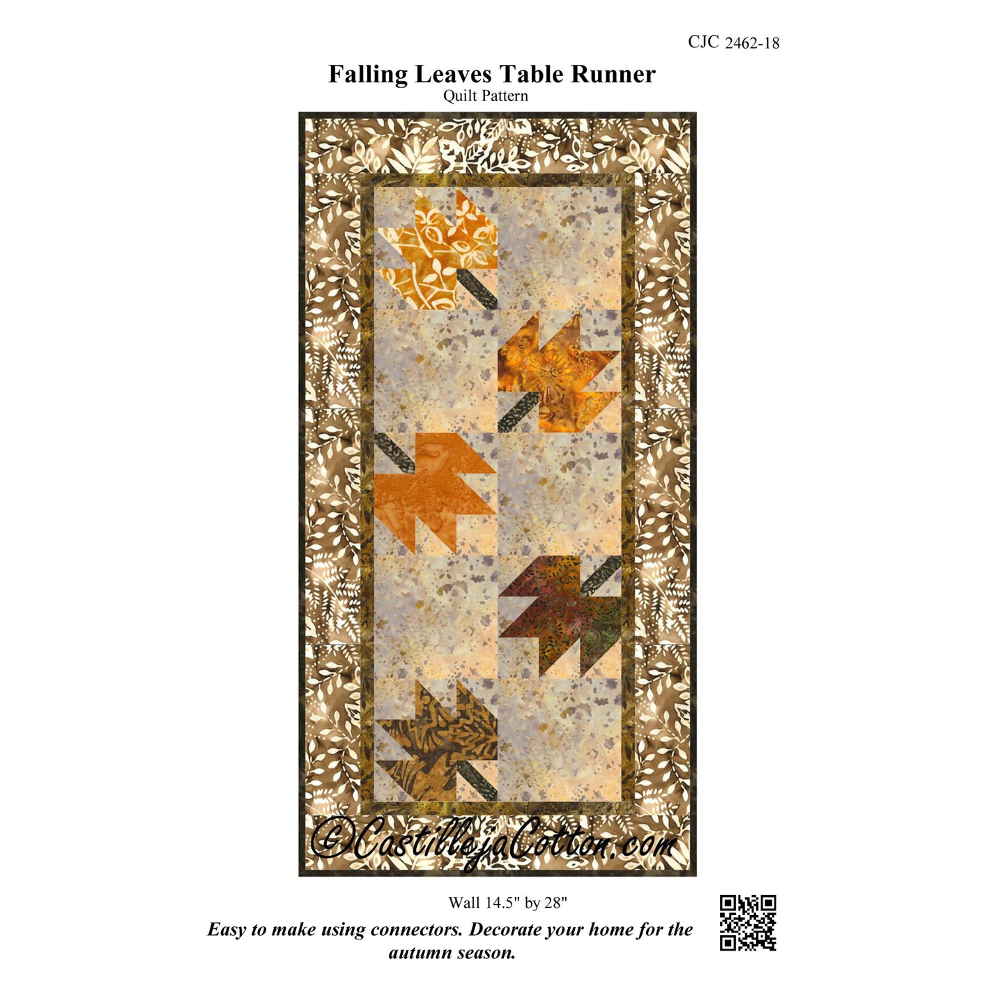 Falling Leaves Table Runner Quilt Pattern CJC-246218 - Paper Pattern