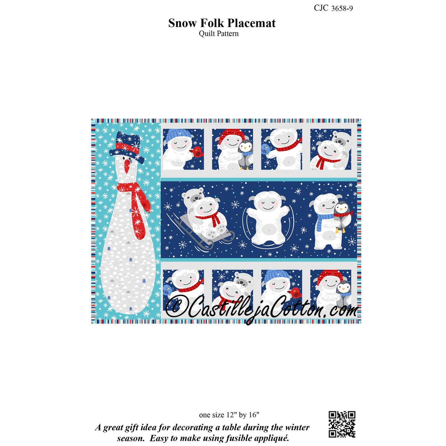 Snow Folk Placemat Pattern CJC-36589 - Paper Pattern