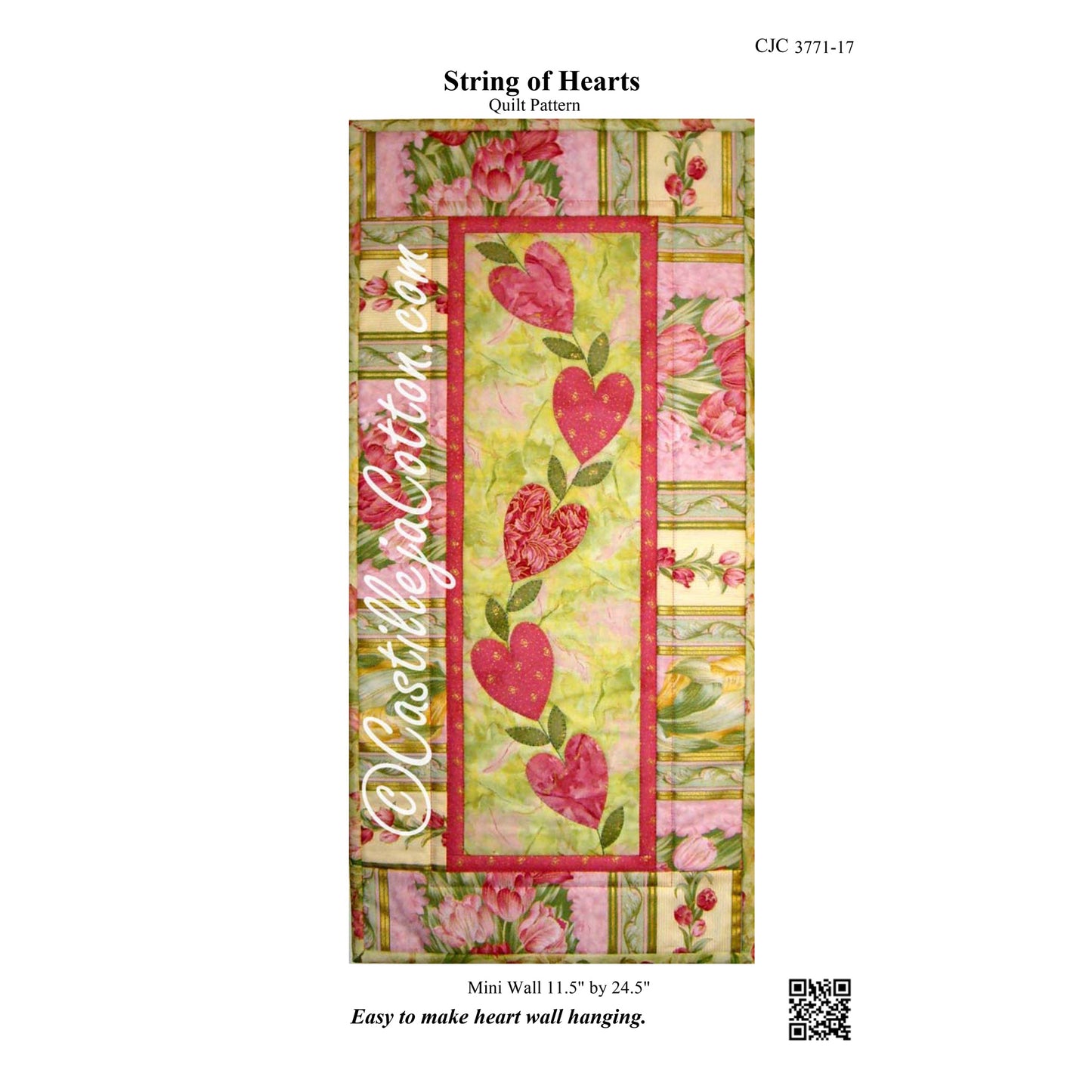 String of Hearts Quilt Pattern CJC-3771 - Paper Pattern