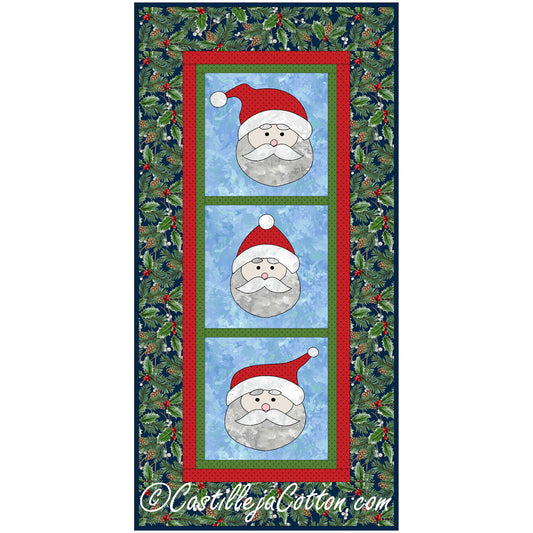 Santa Faces Runner Mini Wall Quilt Pattern CJC-38828 - Paper Pattern