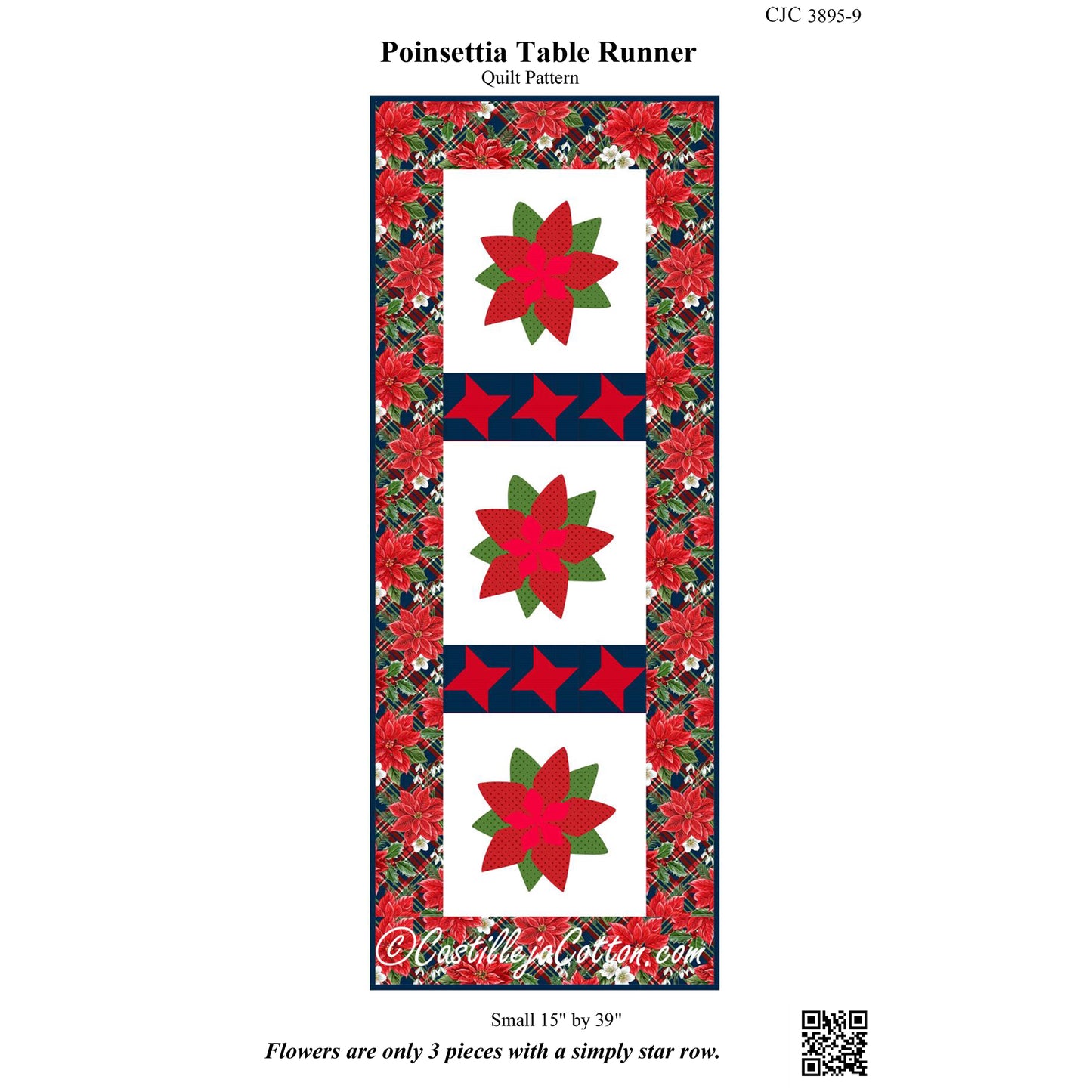 Poinsettia Table Runner CJC-38959e - Downloadable Pattern