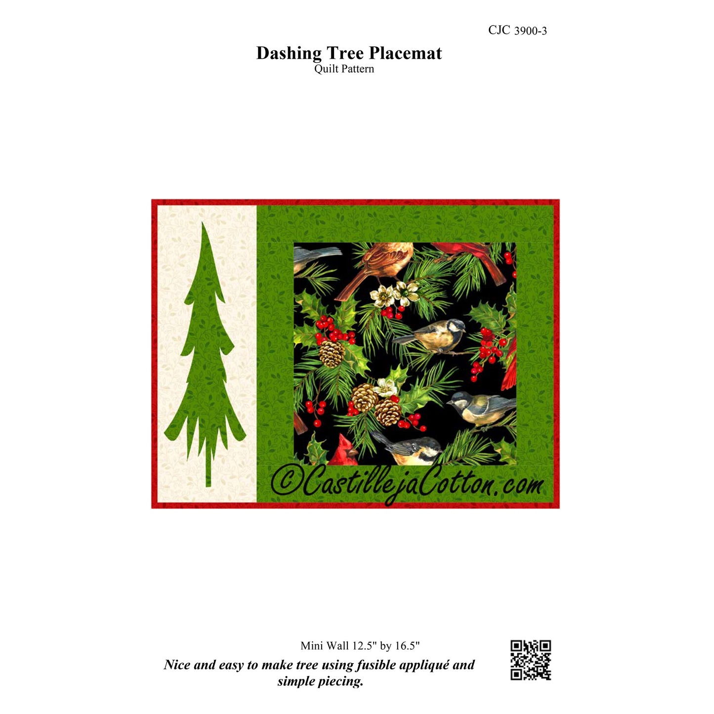 Dashing Tree Placemat CJC-3900e - Downloadable Pattern