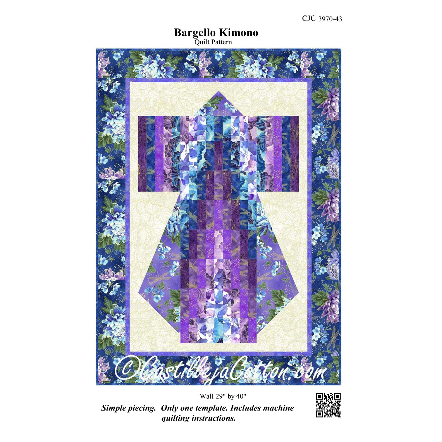 Bargello Kimono Wall Hanging Pattern CJC-397043 - Paper Pattern