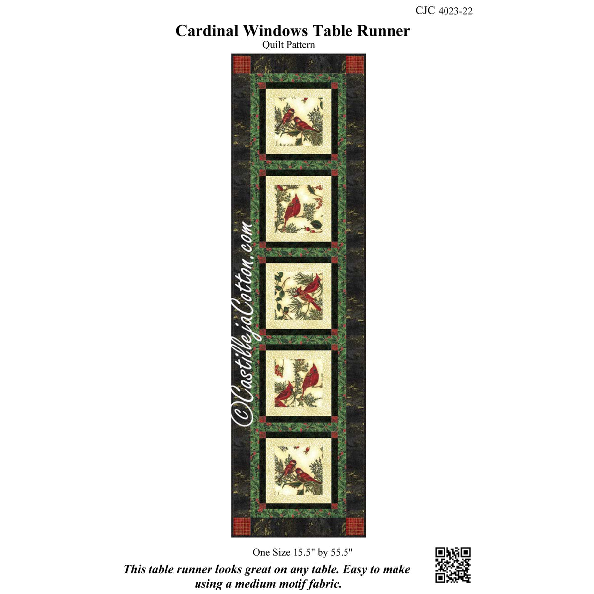 Random Windows Table Runner Pattern Cardinal Windows Table Runner CJC-402322e - Downloadable Pattern ...