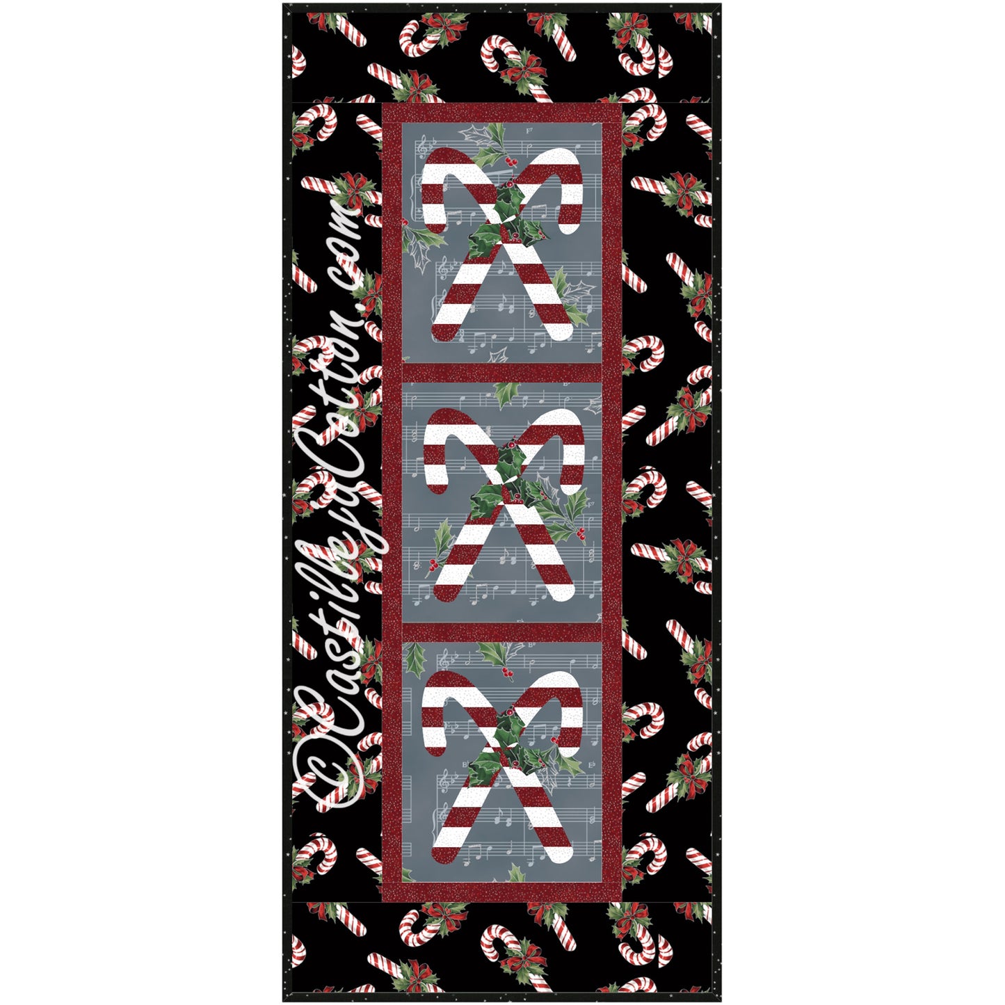 Candy Cane Panel Quilt CJC-406324e - Downloadable Pattern