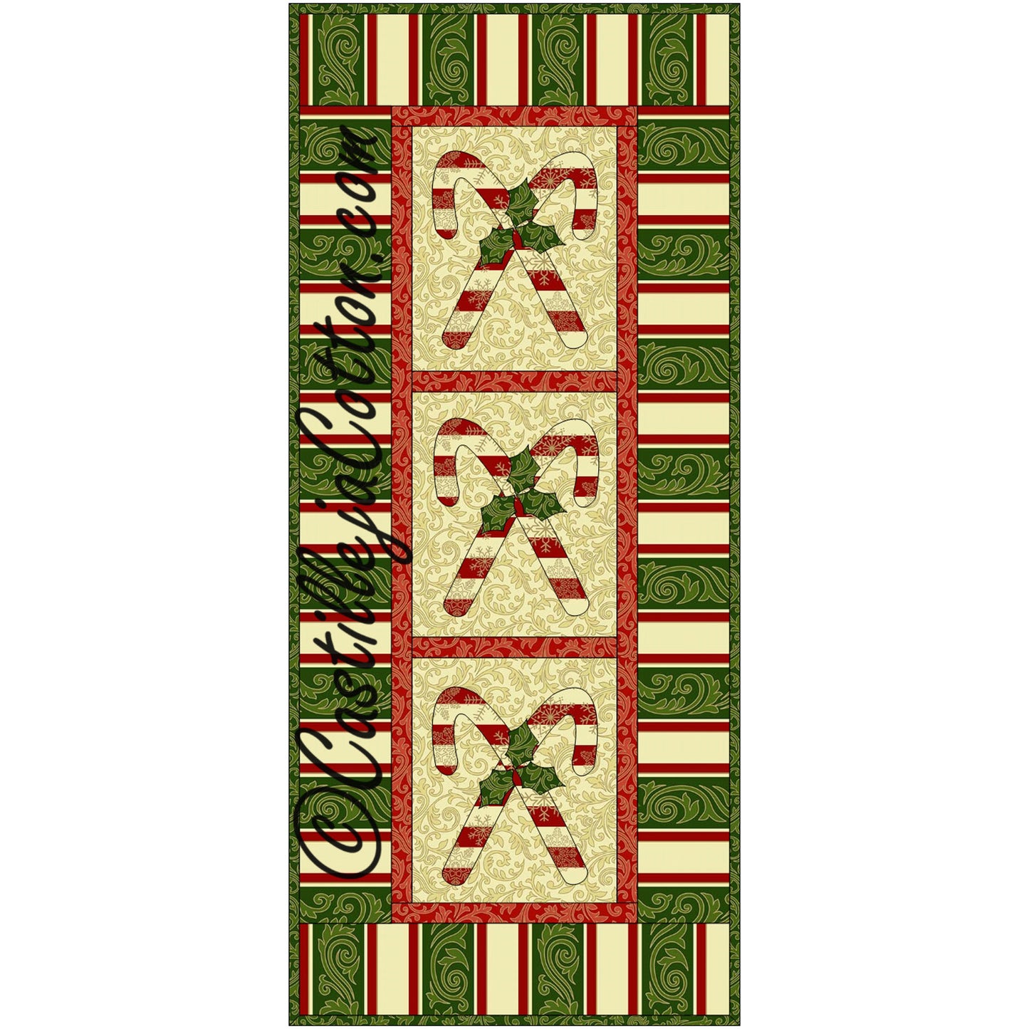 Candy Cane Panel Quilt Pattern CJC-4063 - Paper Pattern