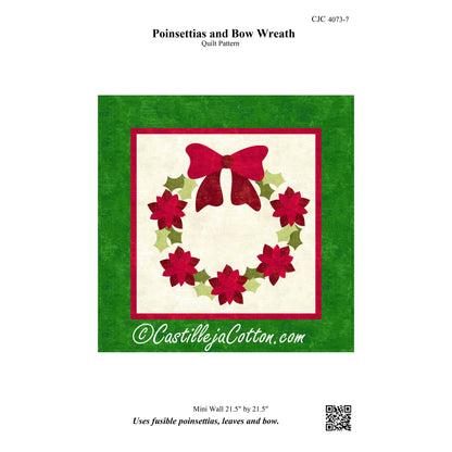 Poinsettias and Bow Wreath Wall Hanging Pattern CJC-40737 - Paper Pattern