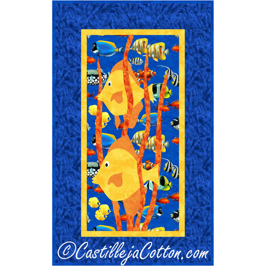 Image of the Hiding in the Coral quilt by Diane McGregor of Castilleja Cotton.