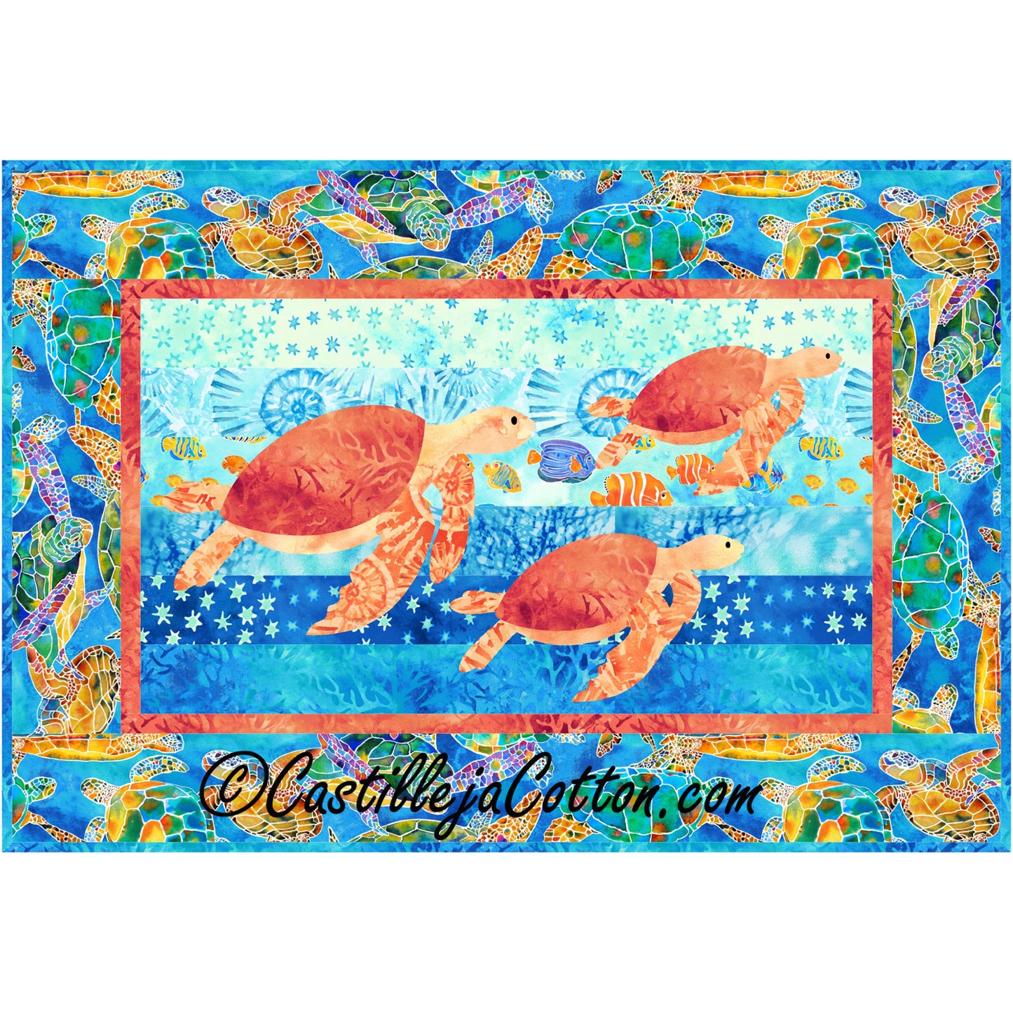 Cruising Turtles Quilt CJC-4153e - Downloadable Pattern