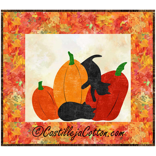 Cats and Pumpkins Wall Hanging Pattern CJC-416514 - Paper Pattern
