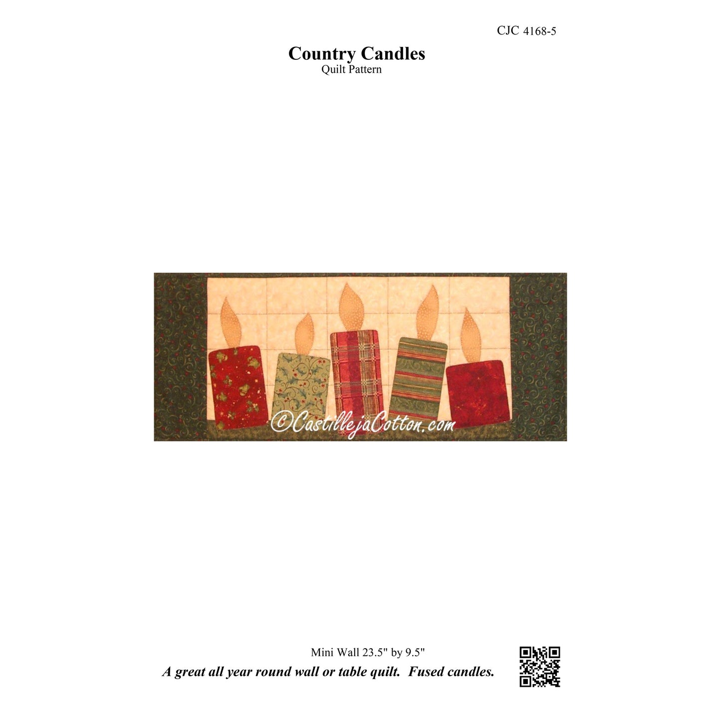 Country Candles Mini Wall Hanging CJC-4168e - Downloadable Pattern