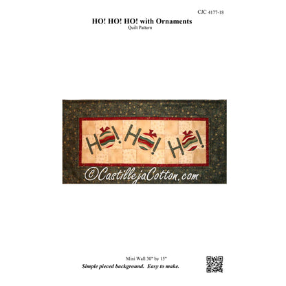 HO HO HO w/Ornaments Pattern CJC-4177 - Paper Pattern