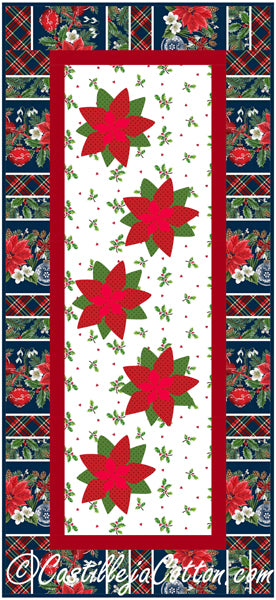 Floating Poinsettias Table Runner Pattern CJC-42778 - Paper Pattern