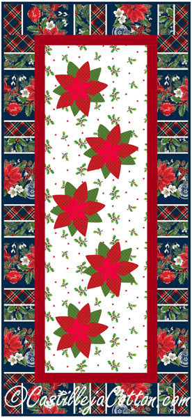 Floating Poinsettias Table Runner CJC-42778e - Downloadable Pattern